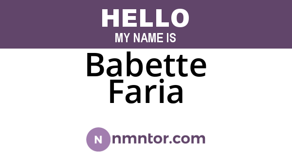 Babette Faria