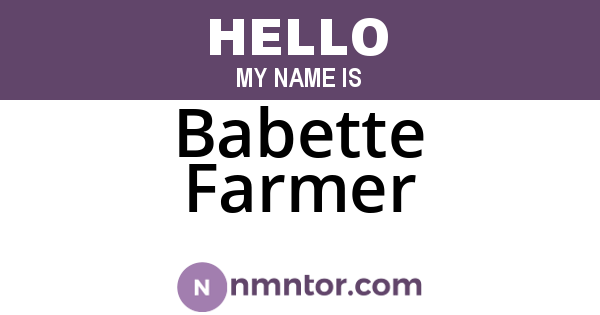 Babette Farmer
