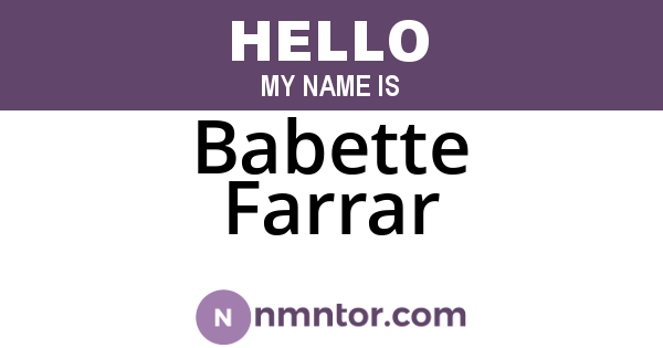 Babette Farrar