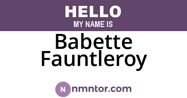 Babette Fauntleroy