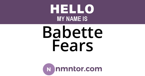Babette Fears