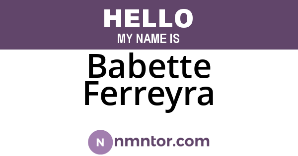 Babette Ferreyra