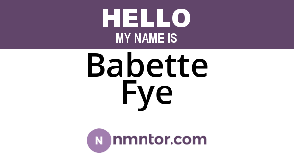 Babette Fye