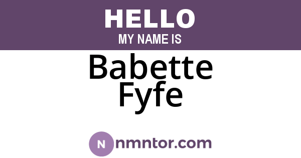 Babette Fyfe