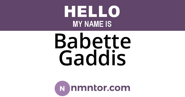 Babette Gaddis