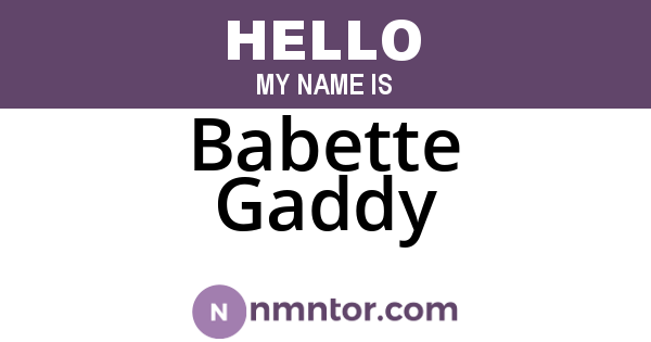 Babette Gaddy