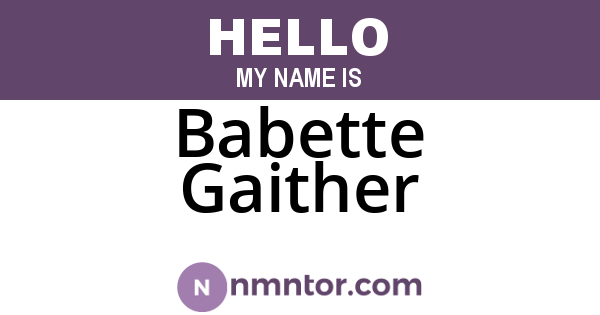 Babette Gaither