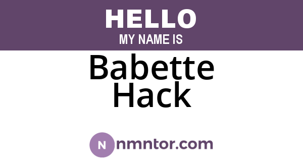 Babette Hack