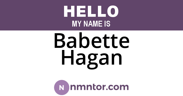 Babette Hagan