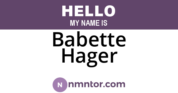 Babette Hager