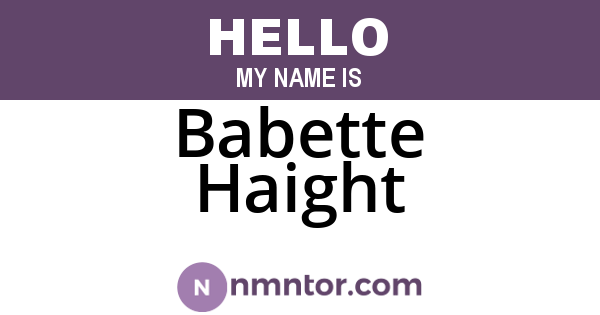 Babette Haight
