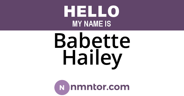 Babette Hailey