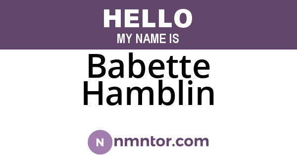 Babette Hamblin