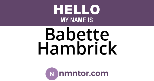 Babette Hambrick