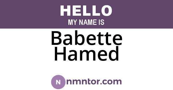 Babette Hamed