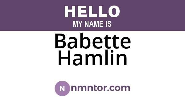 Babette Hamlin