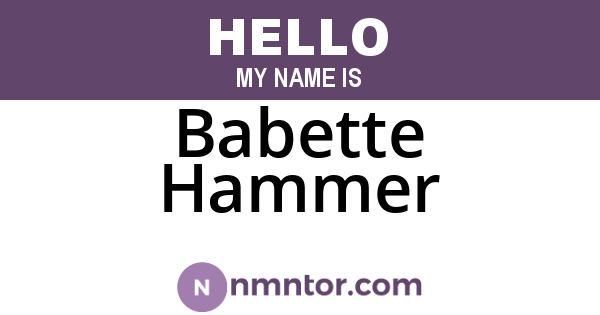 Babette Hammer