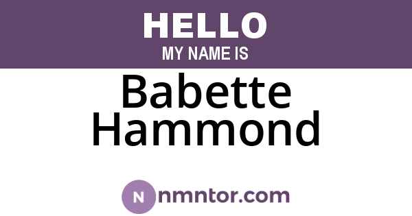 Babette Hammond