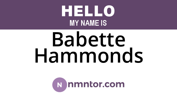 Babette Hammonds