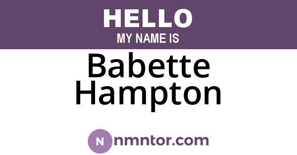 Babette Hampton