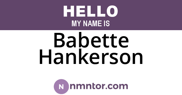 Babette Hankerson