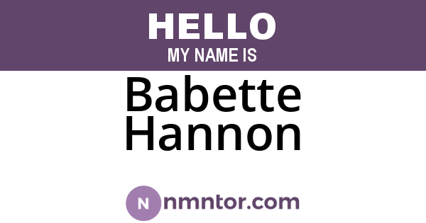Babette Hannon