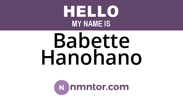 Babette Hanohano