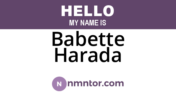 Babette Harada