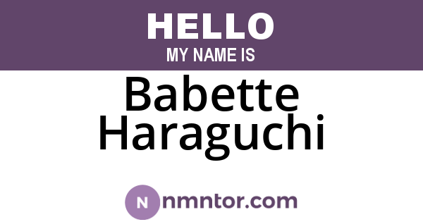 Babette Haraguchi
