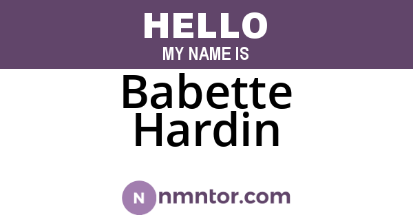 Babette Hardin