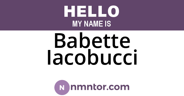 Babette Iacobucci