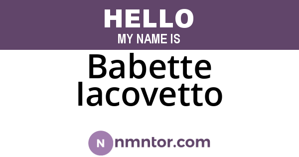 Babette Iacovetto