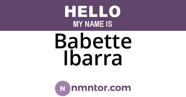 Babette Ibarra