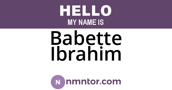 Babette Ibrahim
