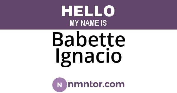 Babette Ignacio
