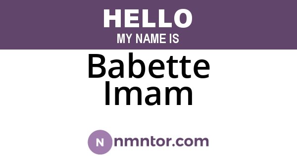 Babette Imam