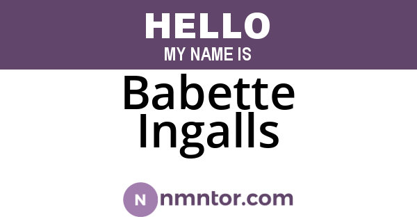 Babette Ingalls
