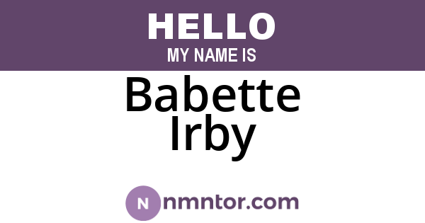 Babette Irby