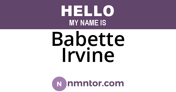 Babette Irvine