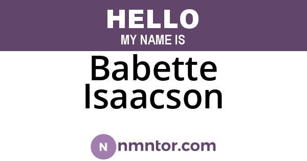 Babette Isaacson