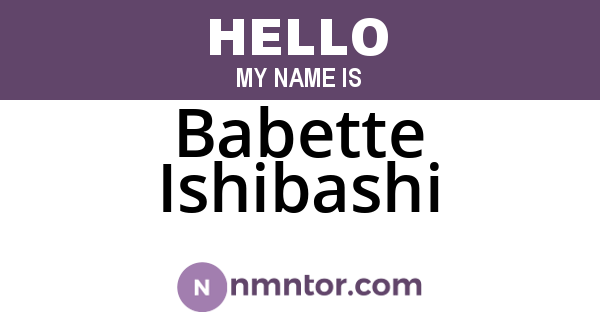 Babette Ishibashi