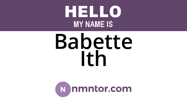 Babette Ith