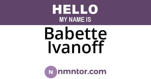 Babette Ivanoff