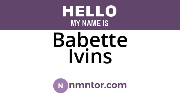 Babette Ivins