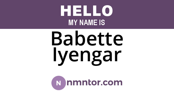 Babette Iyengar