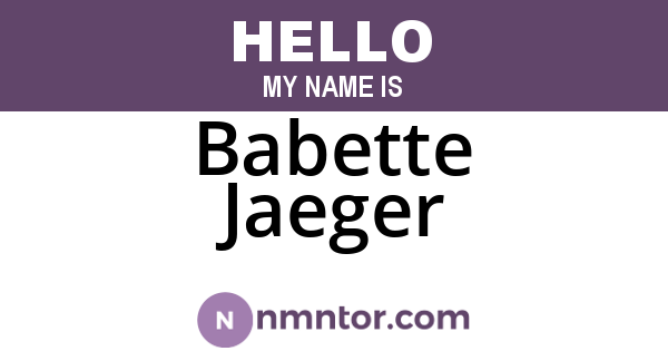 Babette Jaeger
