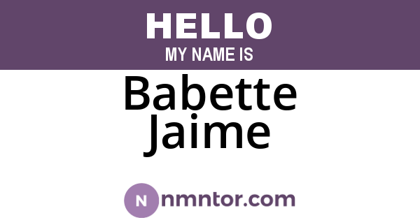 Babette Jaime