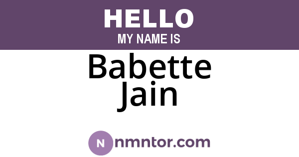 Babette Jain