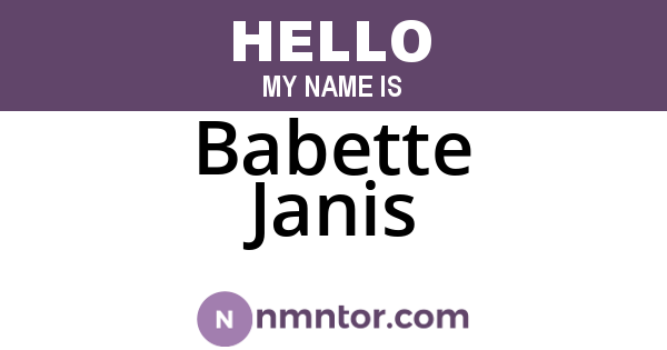 Babette Janis