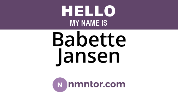 Babette Jansen